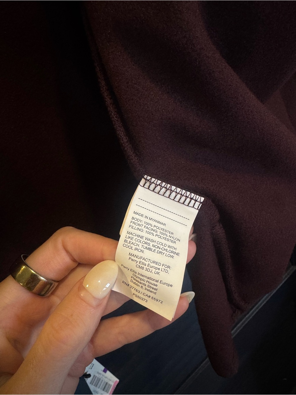NWT Perry Ellis Hybrid Quilted Jacket XXLT Tall Burgundy Port - Picture 7 of 8